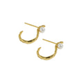 S-Shape Organic Pearl Hoop Earrings
