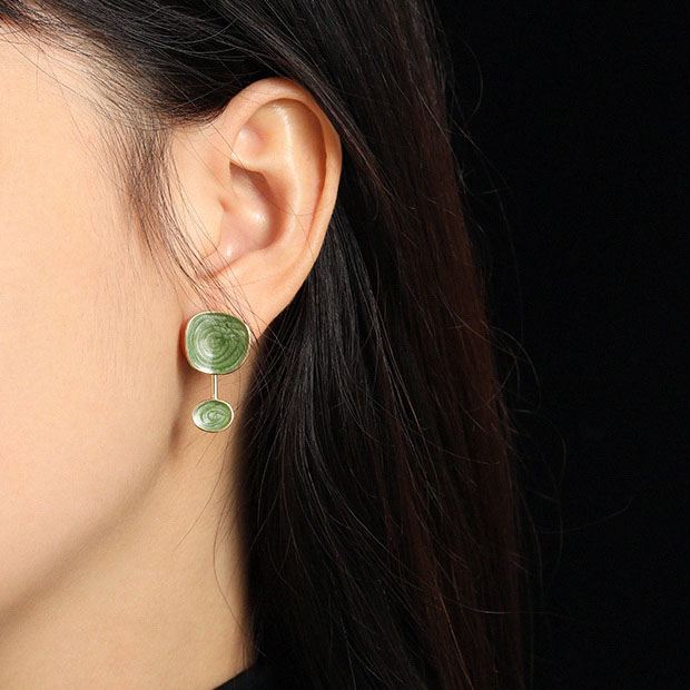 Veridian Moss Geometry Earrings