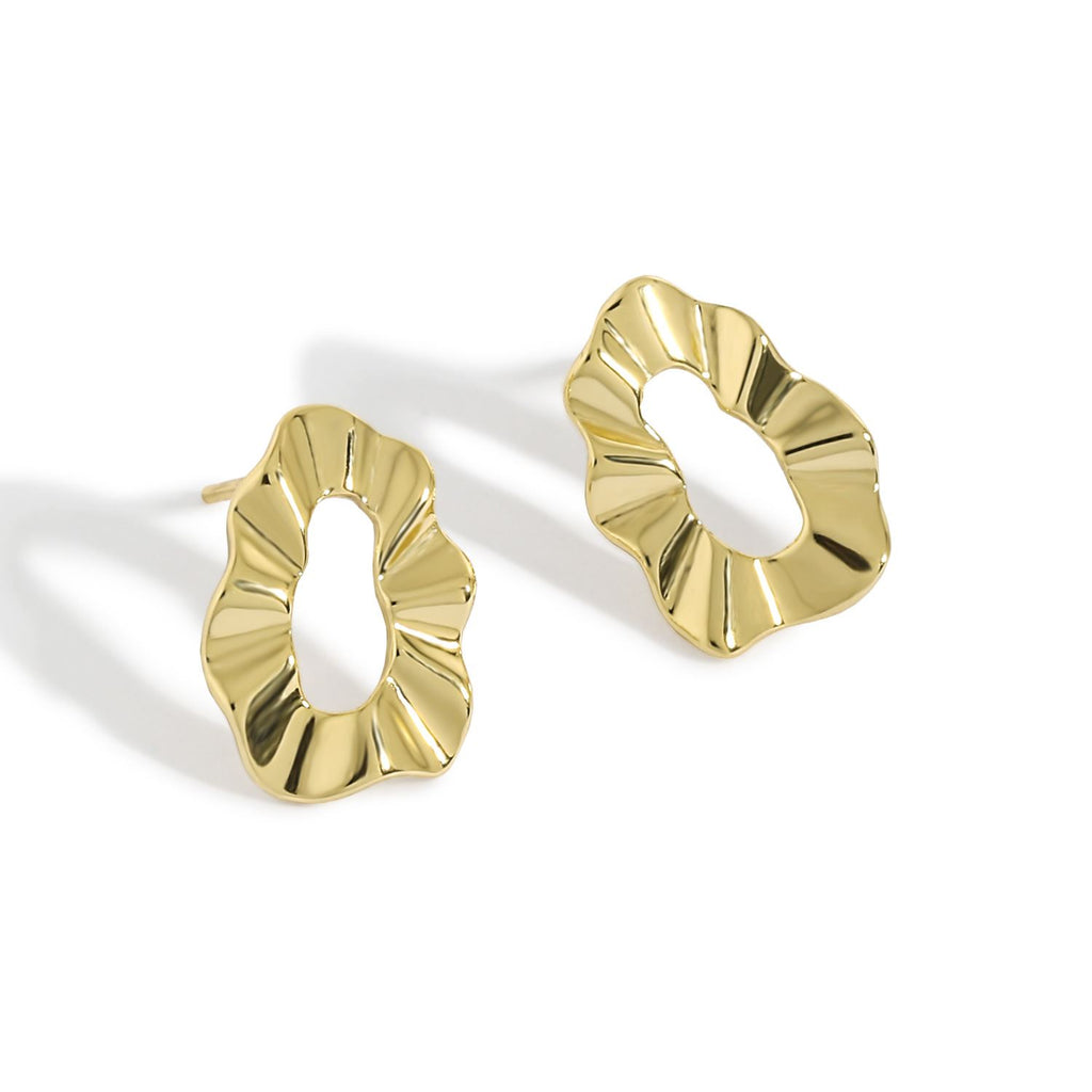 Geometric Hollow Wave Stud Earrings