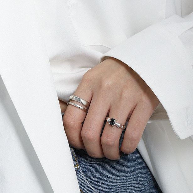 Noir Onyx Adjustable Ring