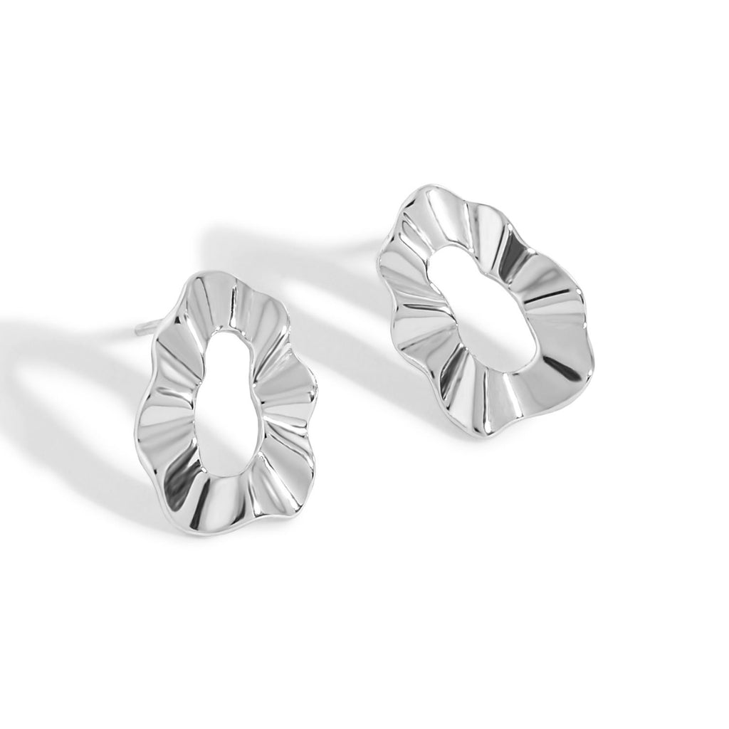 Geometric Hollow Wave Stud Earrings