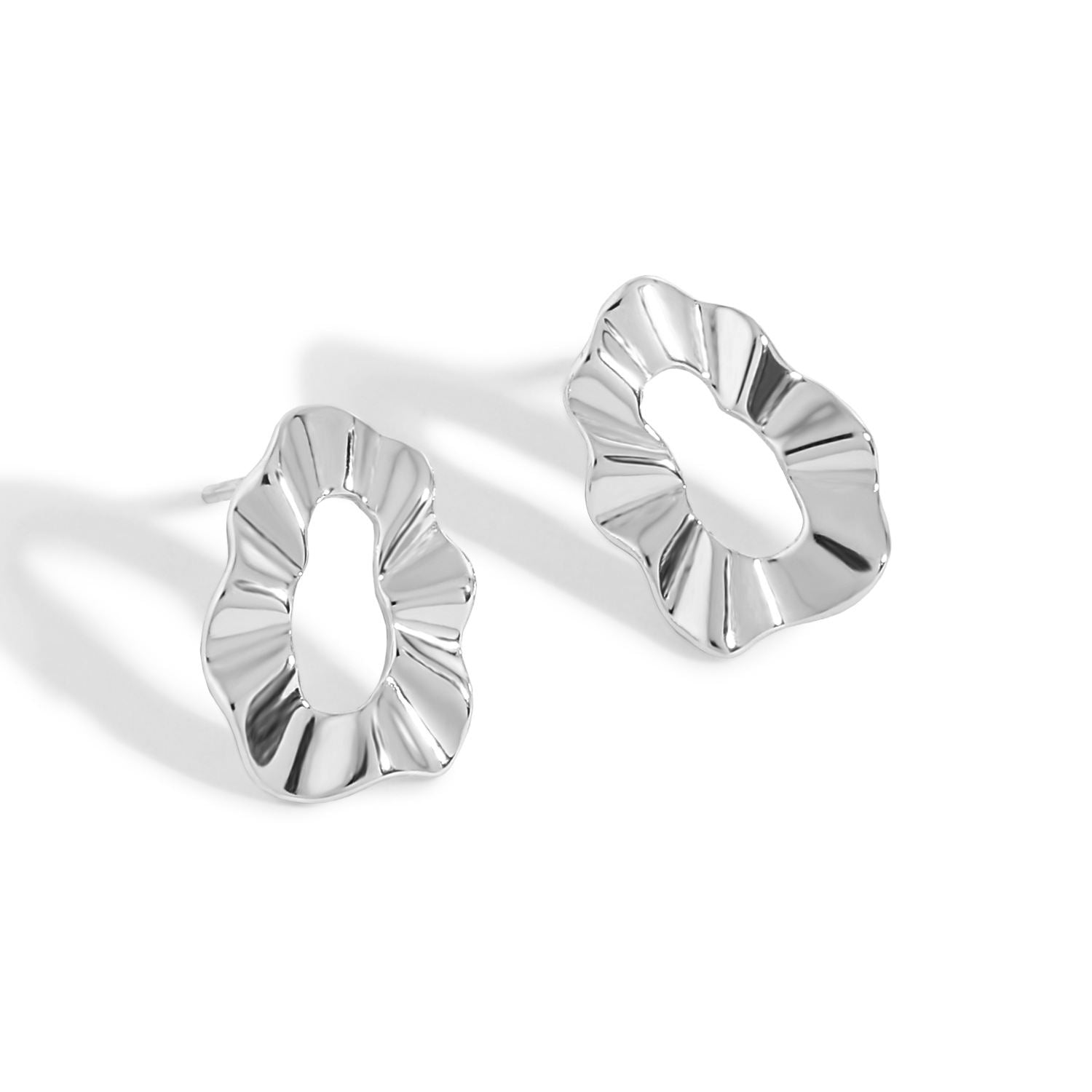 Geometric Hollow Wave Stud Earrings