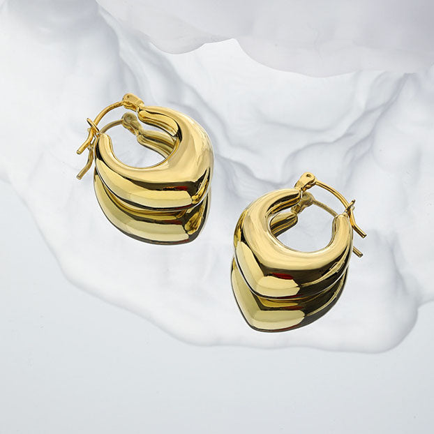 Office Letter U-Shape Hoop Earrings