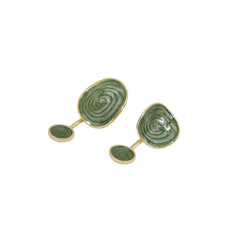 Veridian Moss Geometry Earrings