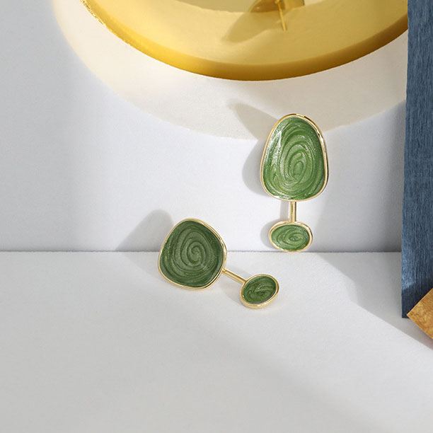 Veridian Moss Geometry Earrings
