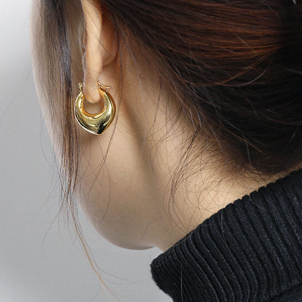 Office Letter U-Shape Hoop Earrings